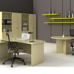 Executive&Round Conference Table+Side&High Cabinet