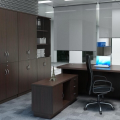 Director Table+Mobile Pedestal+Side&High Cabinet