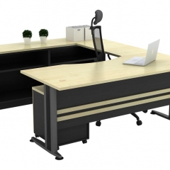 Executive Table+Side Connection+Dual Low Cabinet+Mobile Pedestal-a