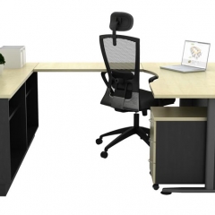 Executive Table+Side Connection+Dual Low Cabinet+Mobile Pedestal-b