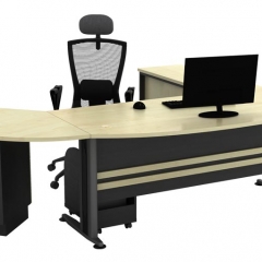 Executive Table+Side Connection+Fixed Pedestal+Low Cabinet+CPU Holder-a