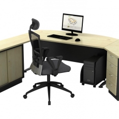 Executive Table+Side Connection+Fixed Pedestal+Low Cabinet+CPU Holder-b